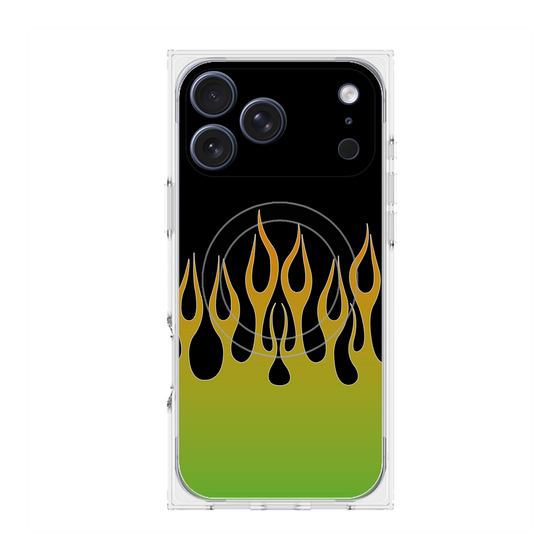 Premium Square Case with MagSafe［ Flame - Green ］