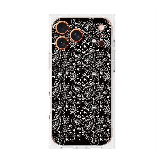 Premium Square Case with MagSafe［ Paisley - Black ］