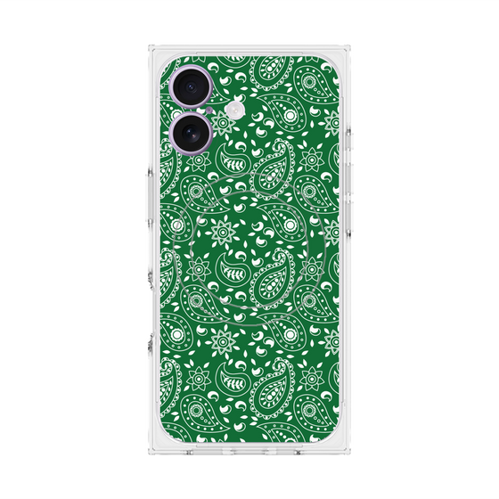 Premium Square Case with MagSafe［ Paisley - Green ］