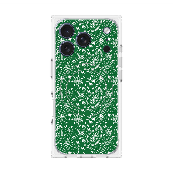 Premium Square Case with MagSafe［ Paisley - Green ］