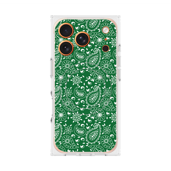 Premium Square Case with MagSafe［ Paisley - Green ］