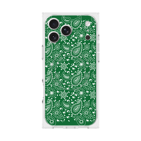 Premium Square Case with MagSafe［ Paisley - Green ］
