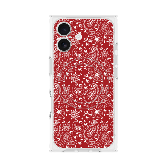 Premium Square Case with MagSafe［ Paisley - Red ］