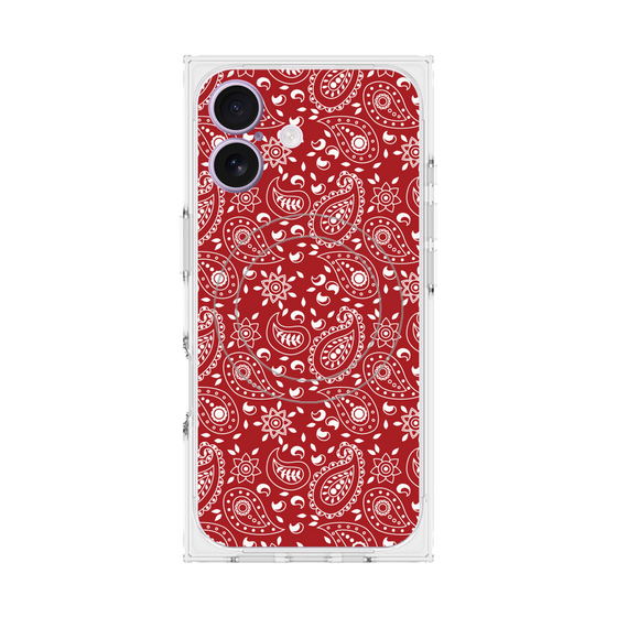 Premium Square Case with MagSafe［ Paisley - Red ］