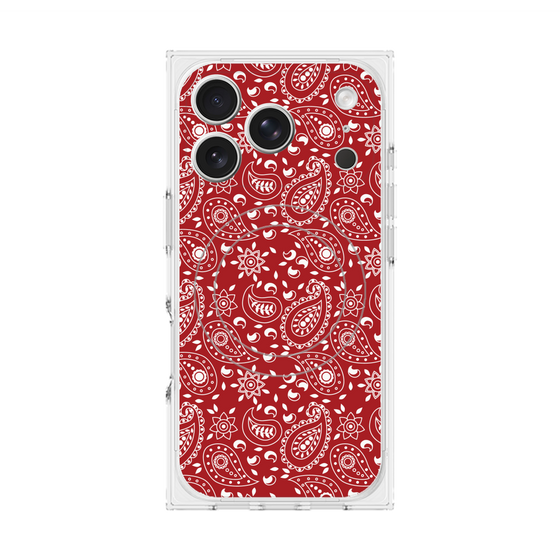 Premium Square Case with MagSafe［ Paisley - Red ］