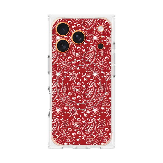 Premium Square Case with MagSafe［ Paisley - Red ］