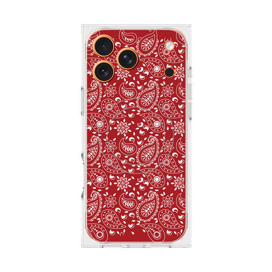 Premium Square Case with MagSafe［ Paisley - Red ］