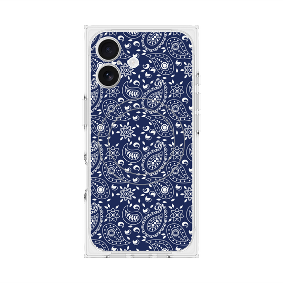Premium Square Case with MagSafe［ Paisley - Blue ］