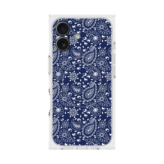 Premium Square Case with MagSafe［ Paisley - Blue ］