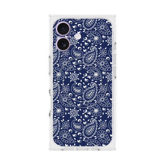 Premium Square Case with MagSafe［ Paisley - Blue ］