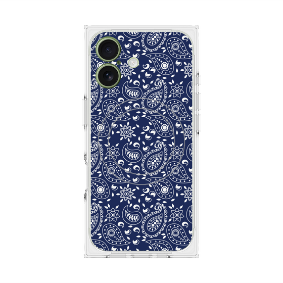 Premium Square Case with MagSafe［ Paisley - Blue ］