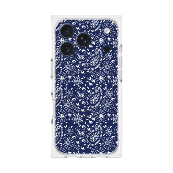 Premium Square Case with MagSafe［ Paisley - Blue ］