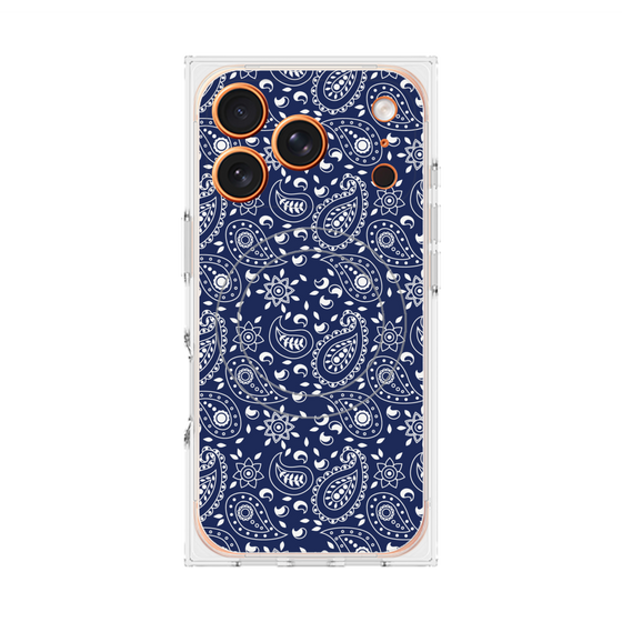 Premium Square Case with MagSafe［ Paisley - Blue ］