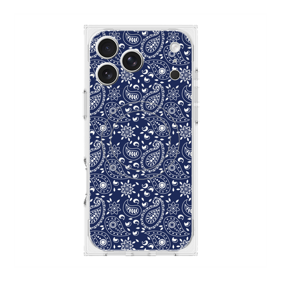 Premium Square Case with MagSafe［ Paisley - Blue ］