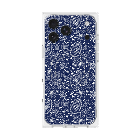 Premium Square Case with MagSafe［ Paisley - Blue ］
