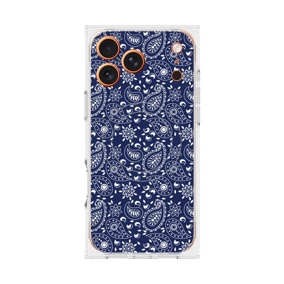 Premium Square Case with MagSafe［ Paisley - Blue ］