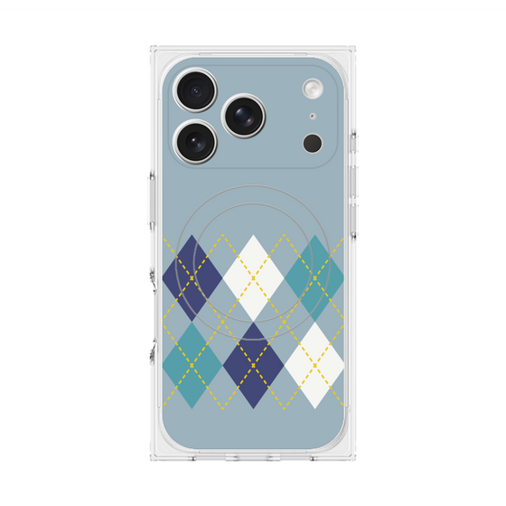 Premium Square Case with MagSafe［ Nordic Argyle - Blue ］