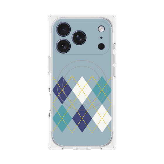 Premium Square Case with MagSafe［ Nordic Argyle - Blue ］