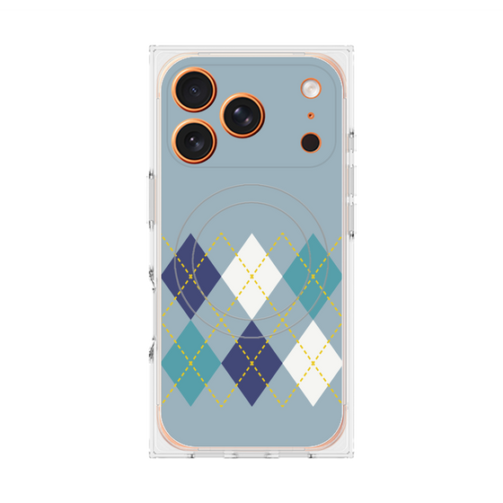 Premium Square Case with MagSafe［ Nordic Argyle - Blue ］
