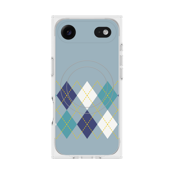 Premium Square Case with MagSafe［ Nordic Argyle - Blue ］