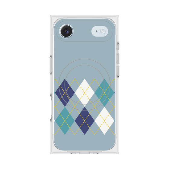 Premium Square Case with MagSafe［ Nordic Argyle - Blue ］