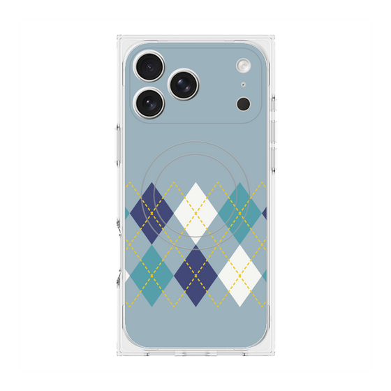 Premium Square Case with MagSafe［ Nordic Argyle - Blue ］
