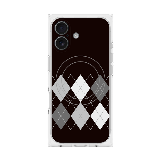 Premium Square Case with MagSafe［ Nordic Argyle - Black ］