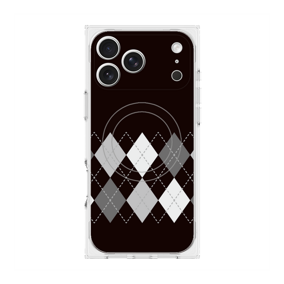 Premium Square Case with MagSafe［ Nordic Argyle - Black ］