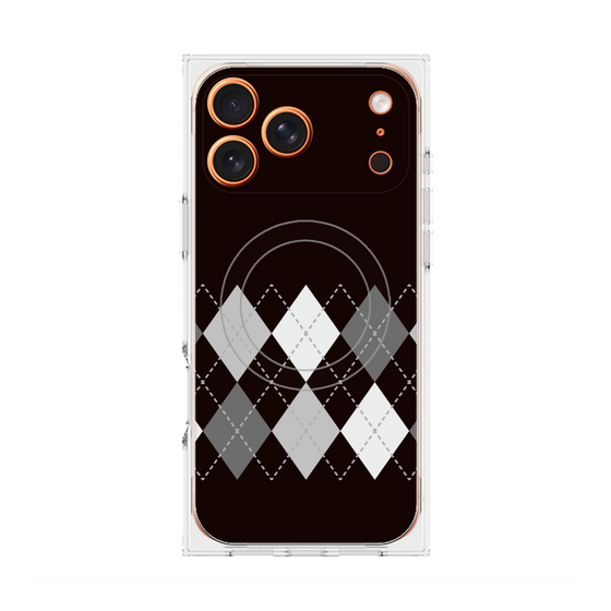 Premium Square Case with MagSafe［ Nordic Argyle - Black ］