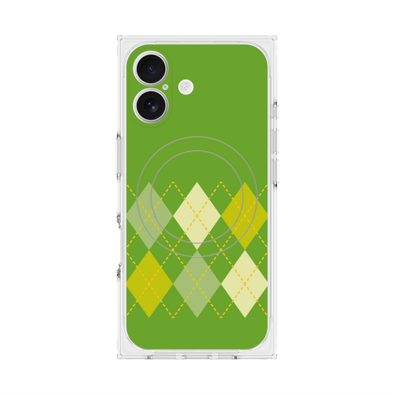 Premium Square Case with MagSafe［ Nordic Argyle - Green ］