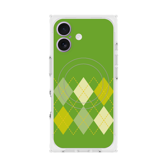 Premium Square Case with MagSafe［ Nordic Argyle - Green ］