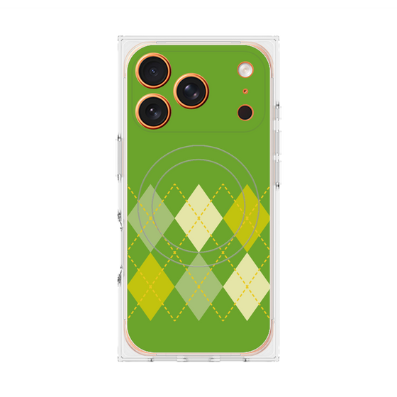Premium Square Case with MagSafe［ Nordic Argyle - Green ］