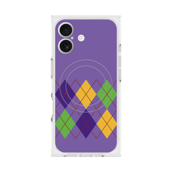 Premium Square Case with MagSafe［ Nordic Argyle - Purple ］