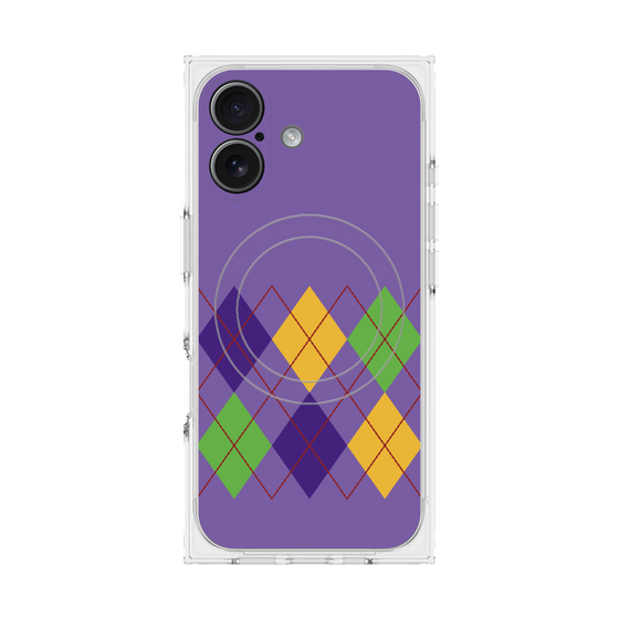Premium Square Case with MagSafe［ Nordic Argyle - Purple ］