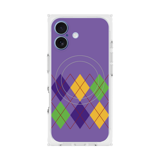 Premium Square Case with MagSafe［ Nordic Argyle - Purple ］