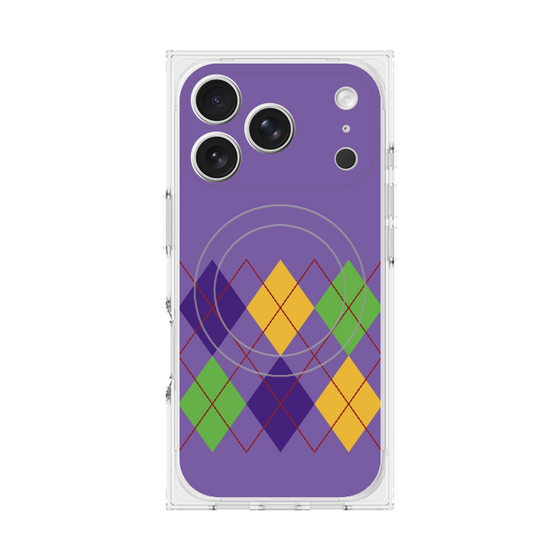 Premium Square Case with MagSafe［ Nordic Argyle - Purple ］