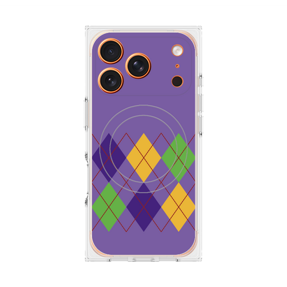 Premium Square Case with MagSafe［ Nordic Argyle - Purple ］