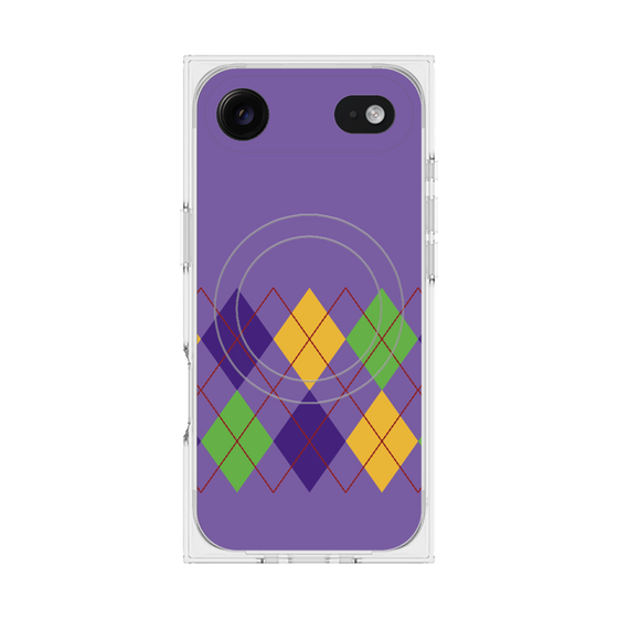 Premium Square Case with MagSafe［ Nordic Argyle - Purple ］