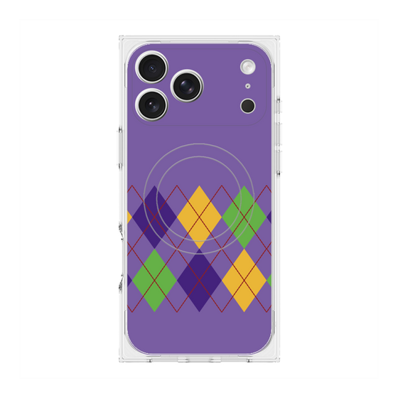 Premium Square Case with MagSafe［ Nordic Argyle - Purple ］