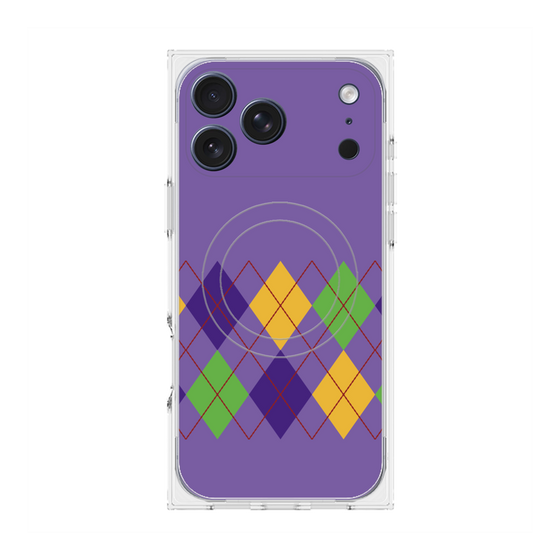 Premium Square Case with MagSafe［ Nordic Argyle - Purple ］