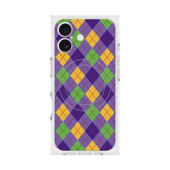 Premium Square Case with MagSafe［ Argyle - Purple ］