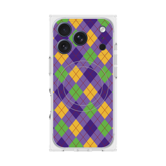 Premium Square Case with MagSafe［ Argyle - Purple ］