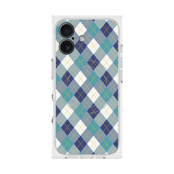 Premium Square Case with MagSafe［ Argyle - Blue ］