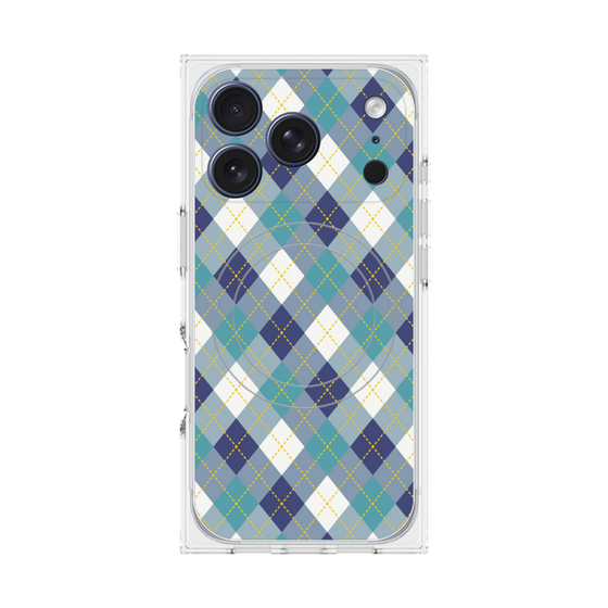Premium Square Case with MagSafe［ Argyle - Blue ］