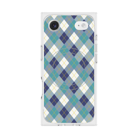 Premium Square Case with MagSafe［ Argyle - Blue ］