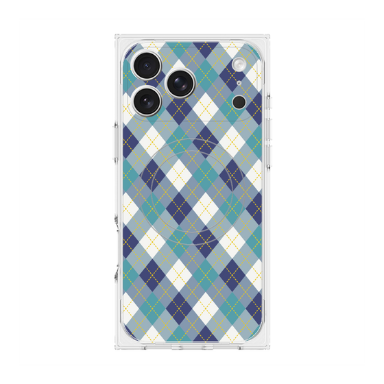 Premium Square Case with MagSafe［ Argyle - Blue ］