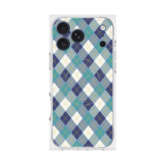 Premium Square Case with MagSafe［ Argyle - Blue ］
