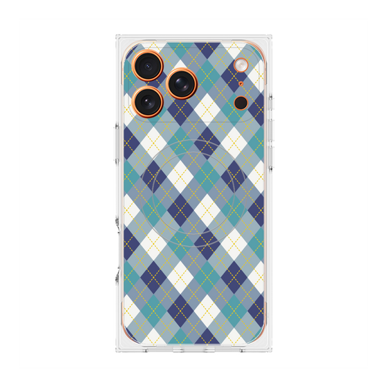 Premium Square Case with MagSafe［ Argyle - Blue ］