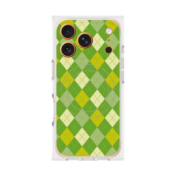 Premium Square Case with MagSafe［ Argyle - Green ］