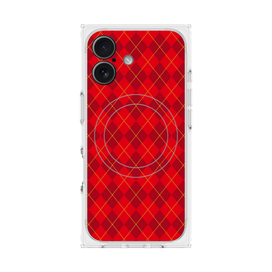 Premium Square Case with MagSafe［ Argyle - Red ］